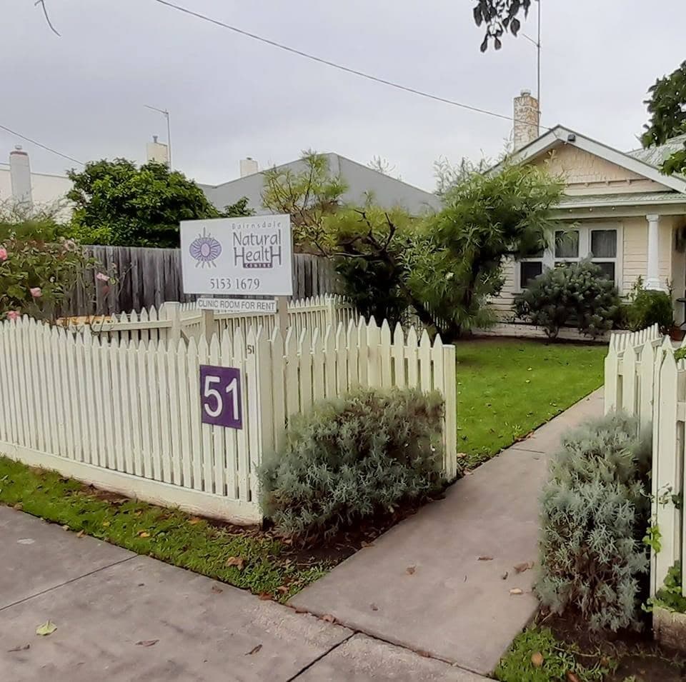 Bairnsdale Natural Health Centre at 51 Francis Street, with its garden and picket fence